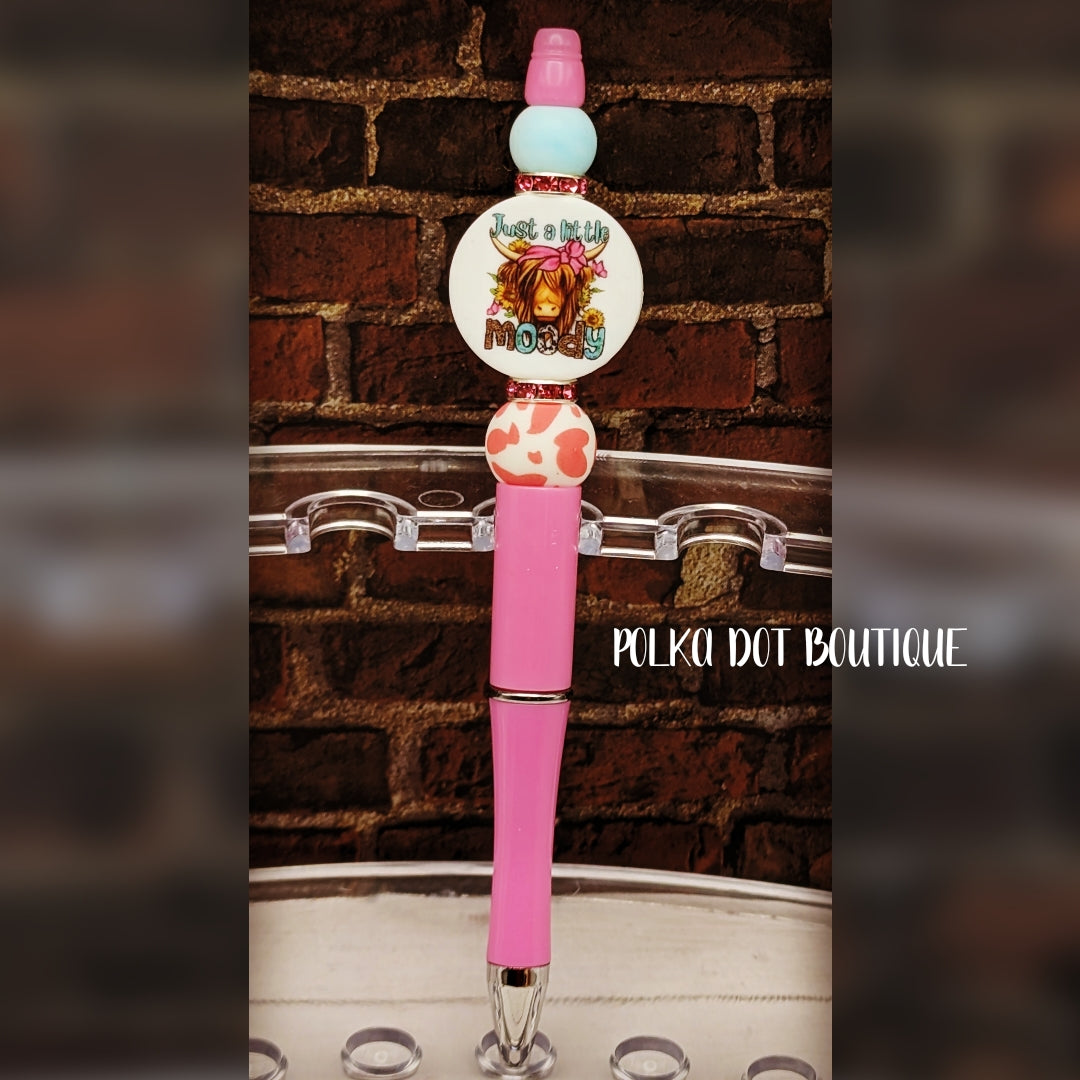 Cow : Just a little Moody Silicone Beaded Pen