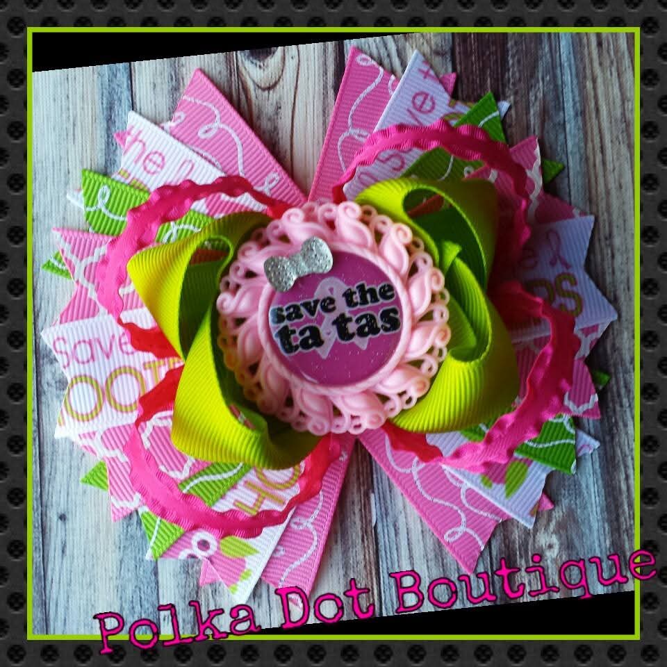 Save the tatas Hairbow