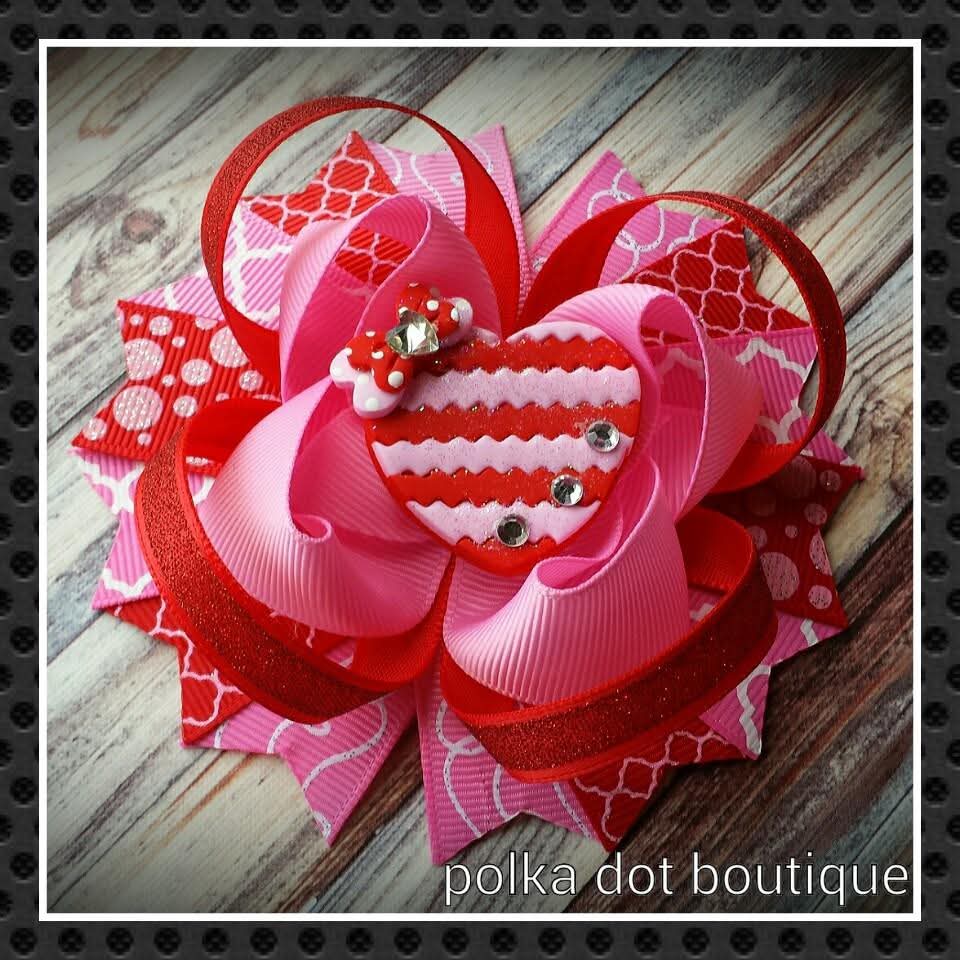 Heart Chevron Hairbow
