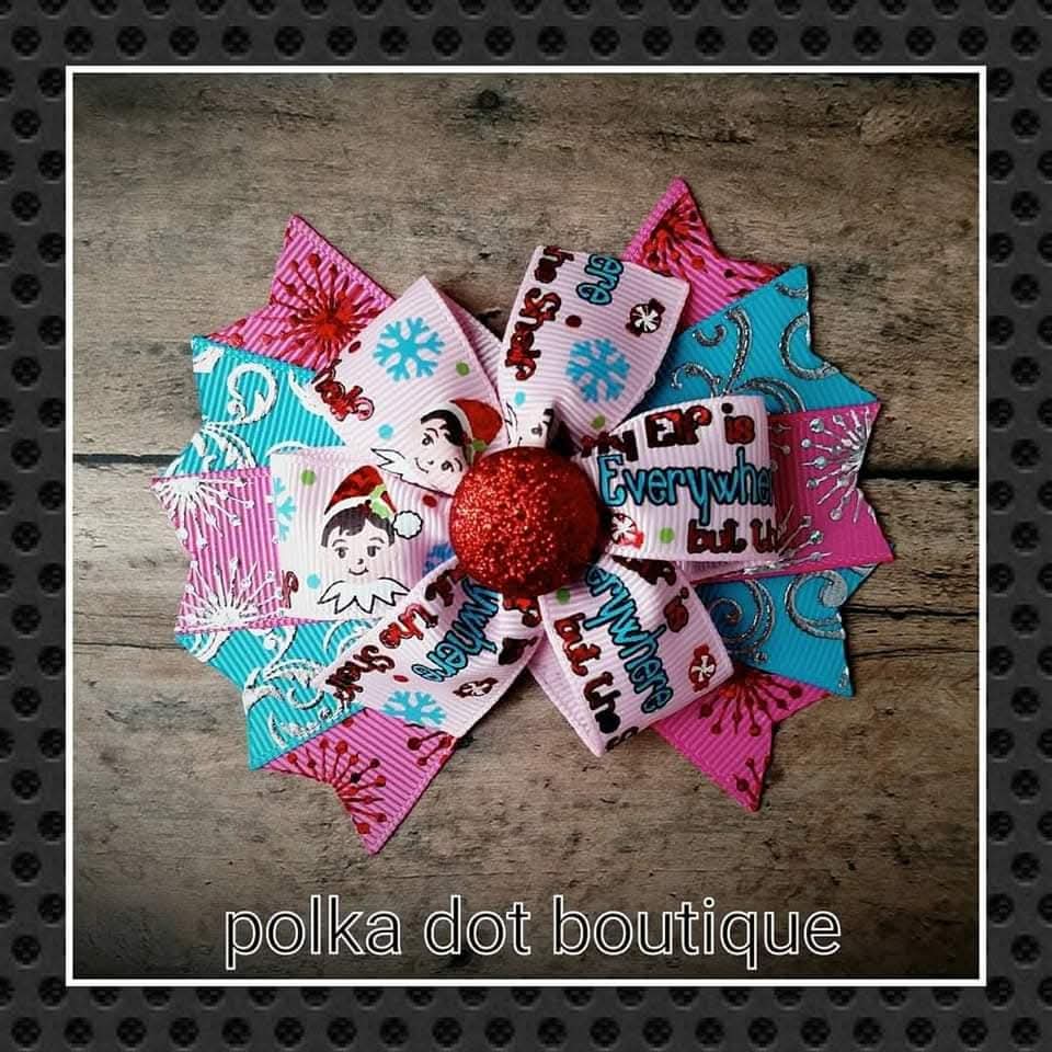 Elf on the shelf Pinwheel Bow