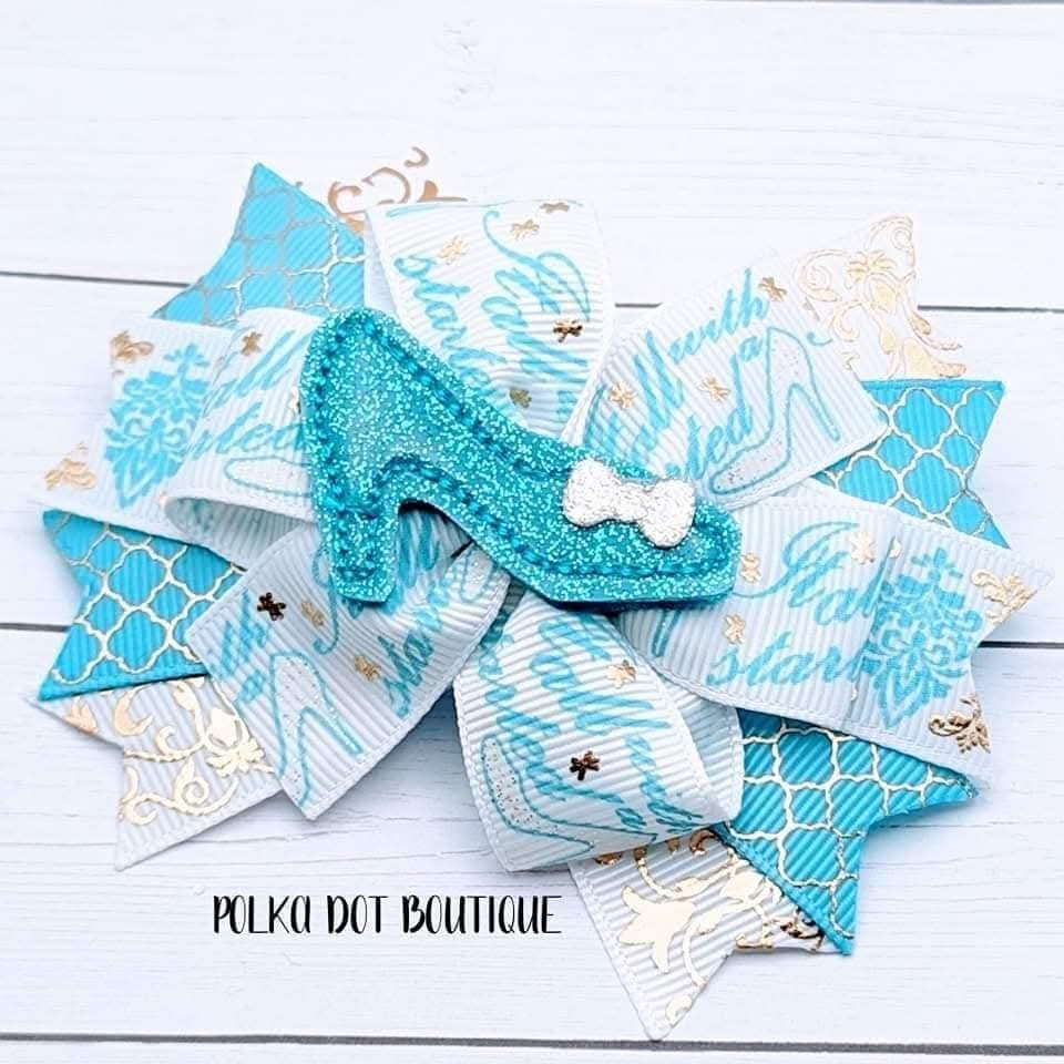 Cinderella's Glass Slipper Pinwheel Bow