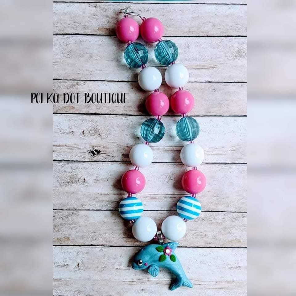 Dolphin Clay Chunky Necklace
