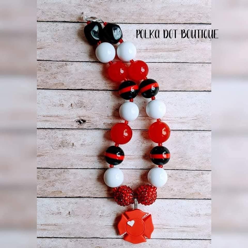 Firefighter Clay Chunky Necklace