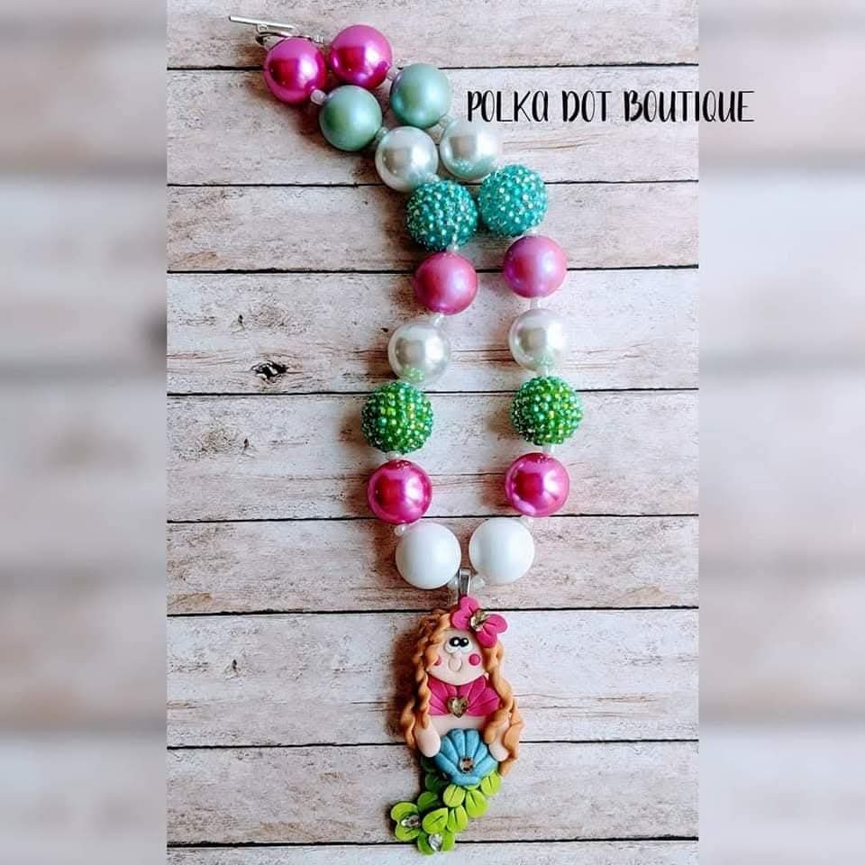 Mermaid Clay Chunky Necklace