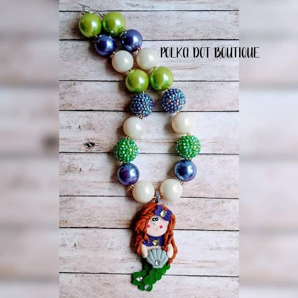Mermaid Clay Chunky Necklace