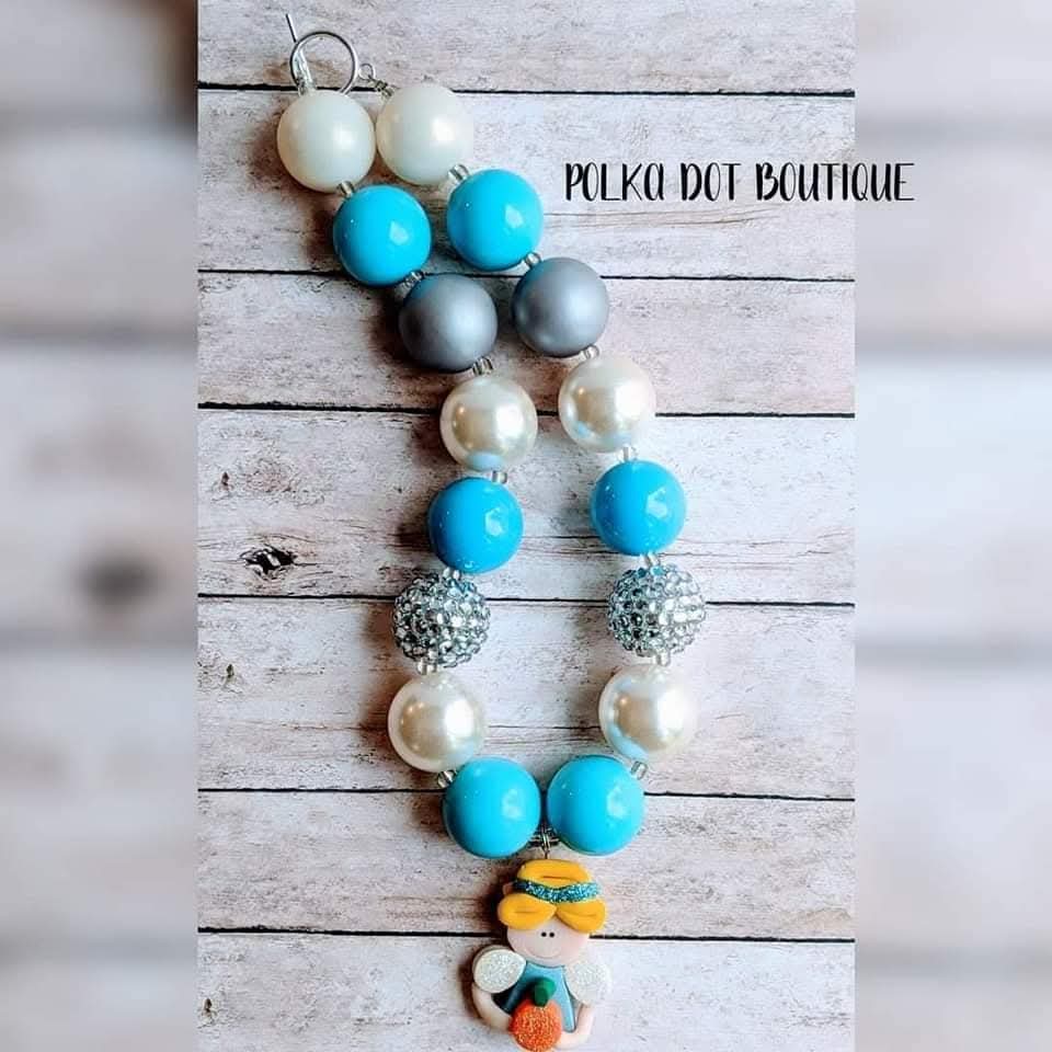 Cinderella Princess Clay Chunky Necklace