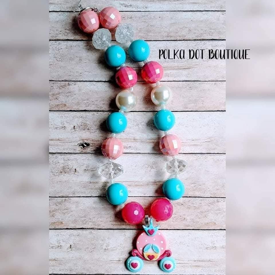 Princess Carriage Clay Chunky Necklace