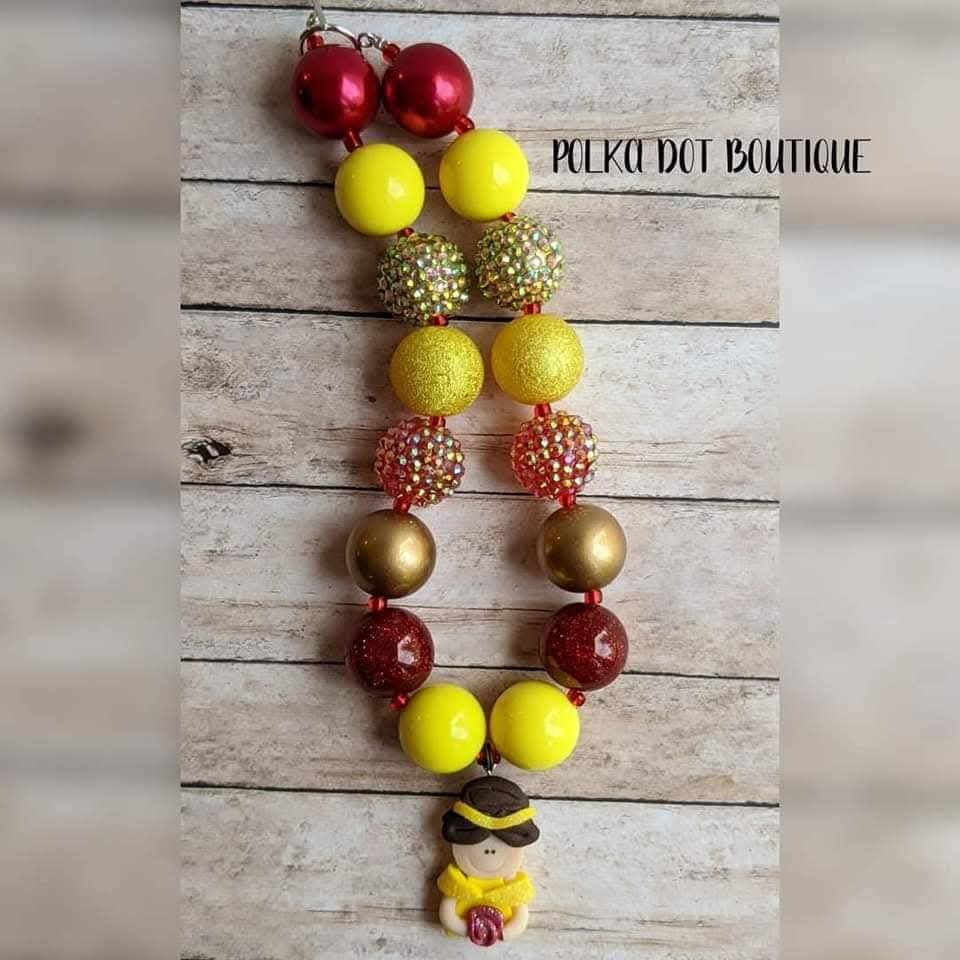 Belle Princess Clay Chunky Necklace