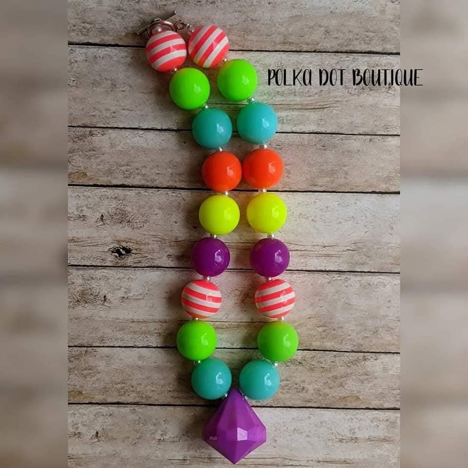 Purple Diamond Chunky Necklace