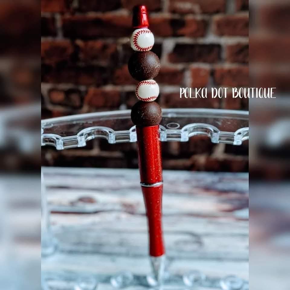 Baseball Silicone Beaded Pen