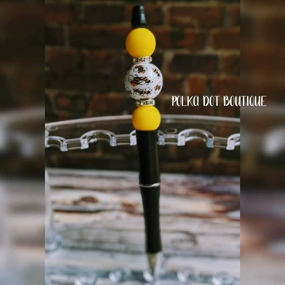Bee Silicone Beaded Pen