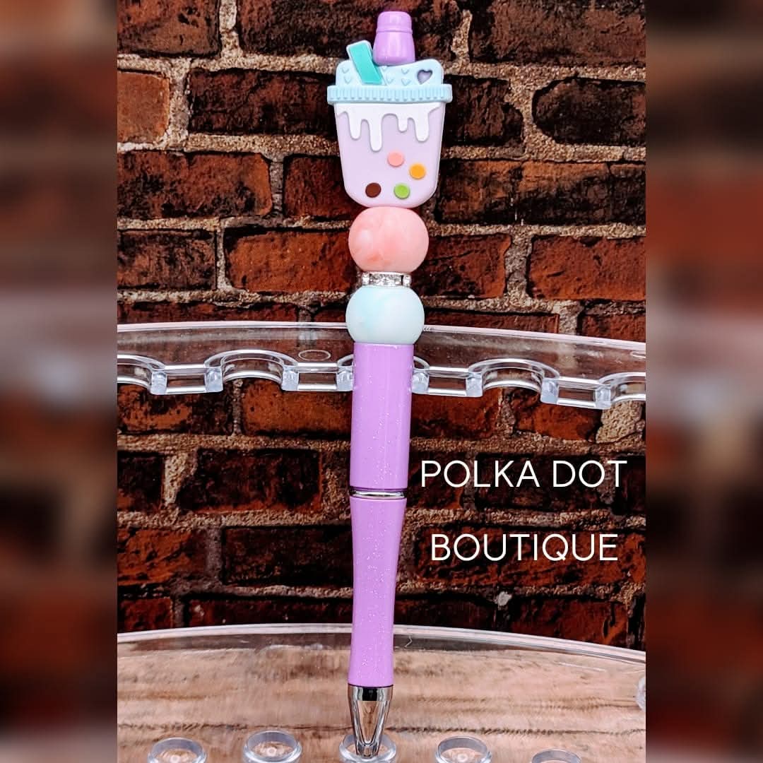 Boba : Purple Silicone Beaded Pen