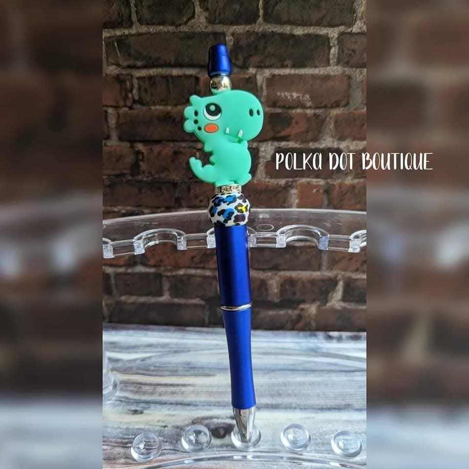 Dinosaur Silicone Beaded Pen