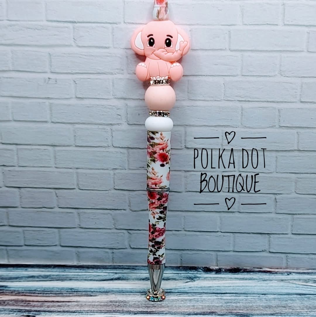 Elephant Silicone Beaded Pen