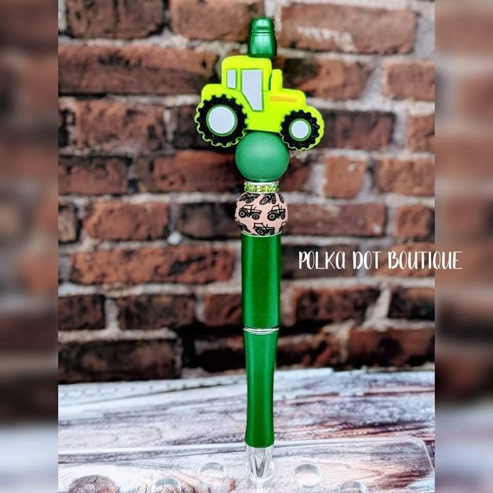 Tractor Silicone Beaded Pen