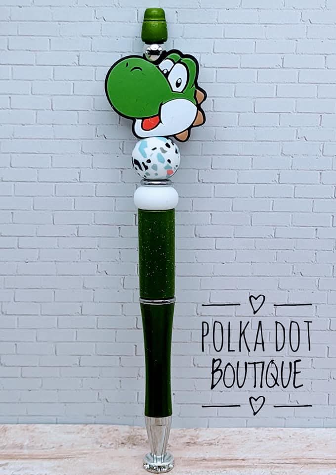 Mario Bros : Yoshi Silicone Beaded Pen