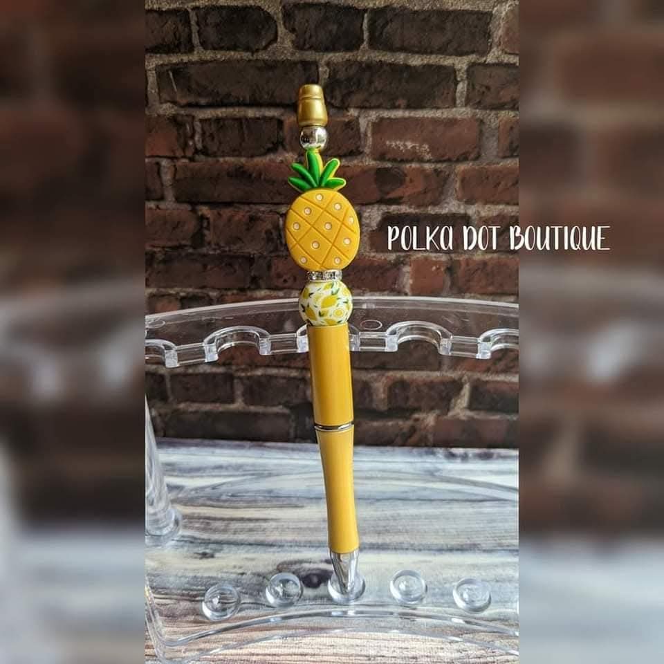 Pineapple Silicone Beaded Pen