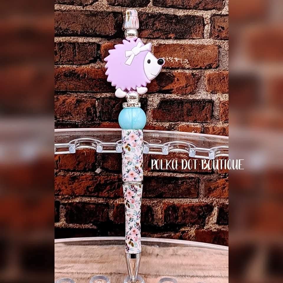Porcupine Purple Silicone Beaded Pen