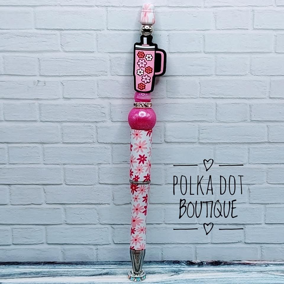 Tumbler : Pink Silicone Beaded Pen