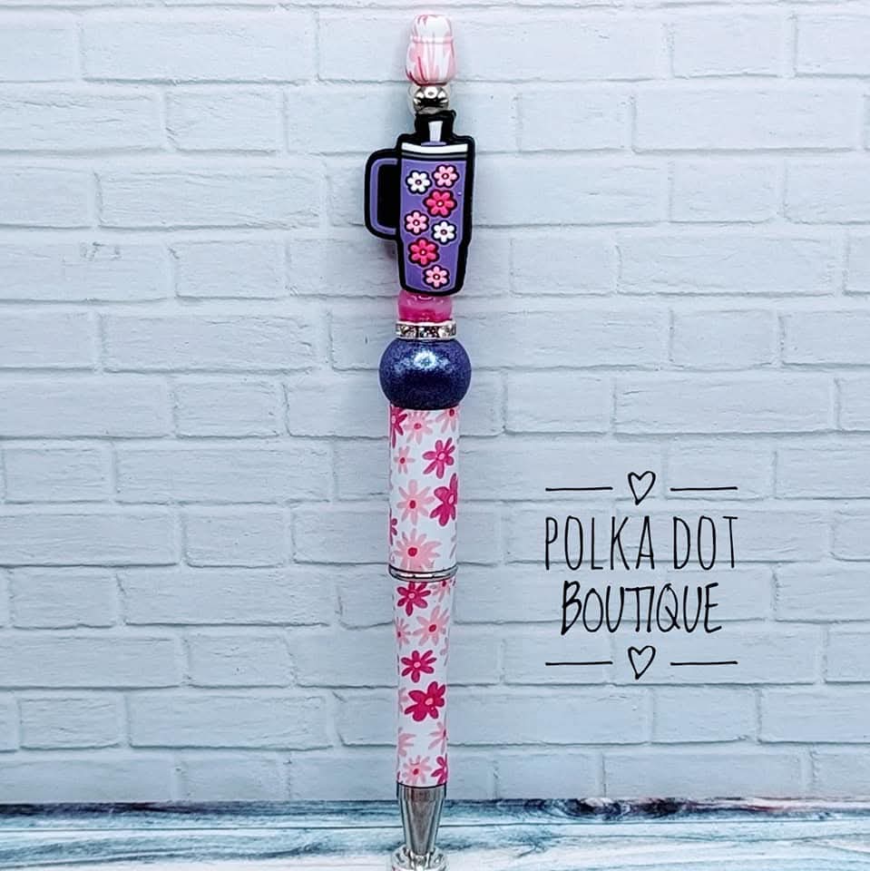 Tumbler: Purple Silicone Beaded Pen