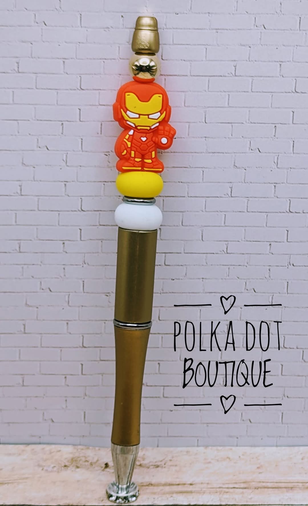 Superhero: Iron Man Silicone Beaded Pen