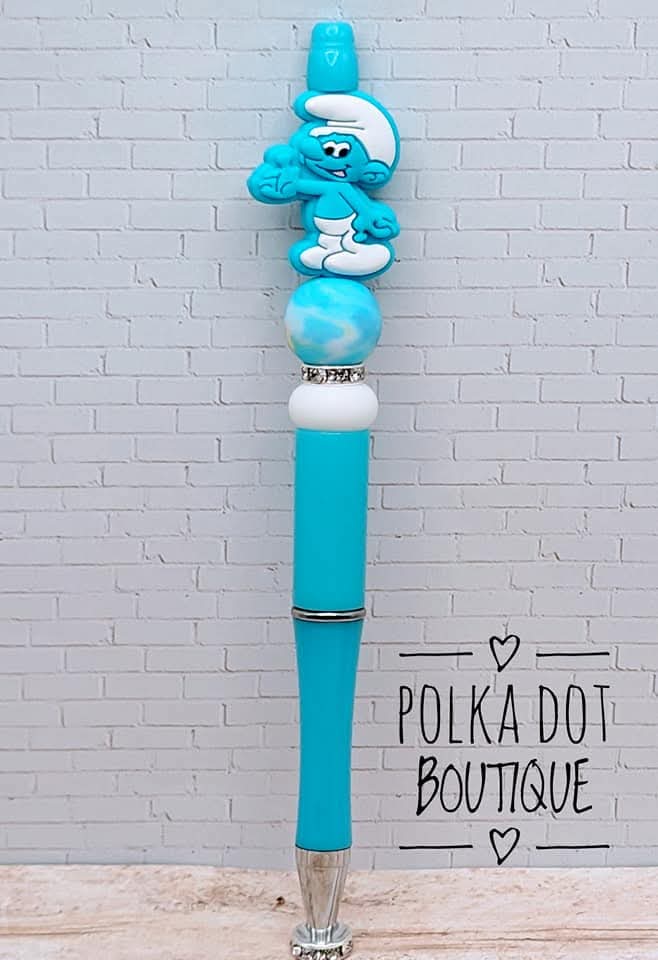 Smurfs Silicone Beaded Pen