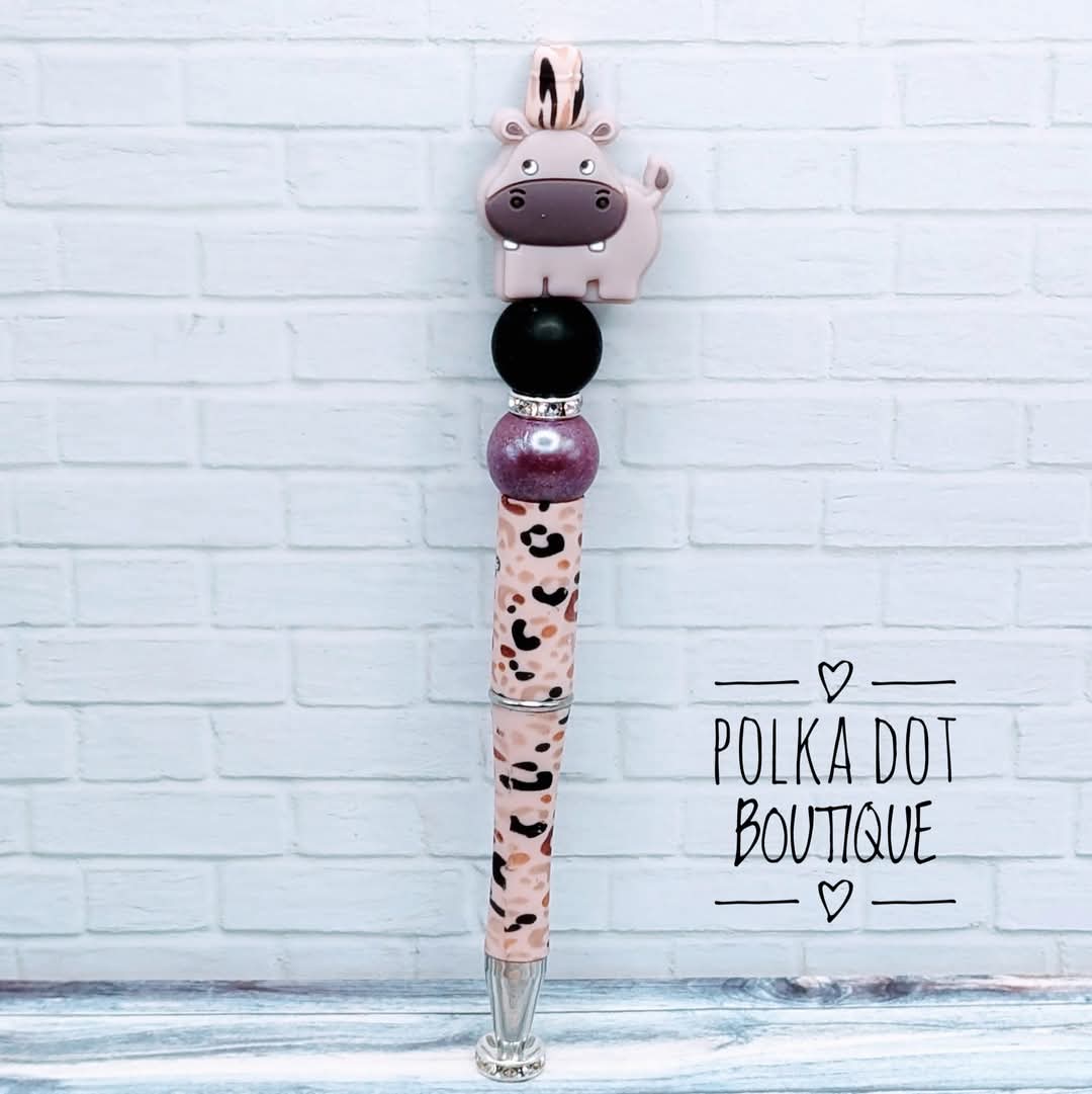 Hippo Silicone Beaded Pen