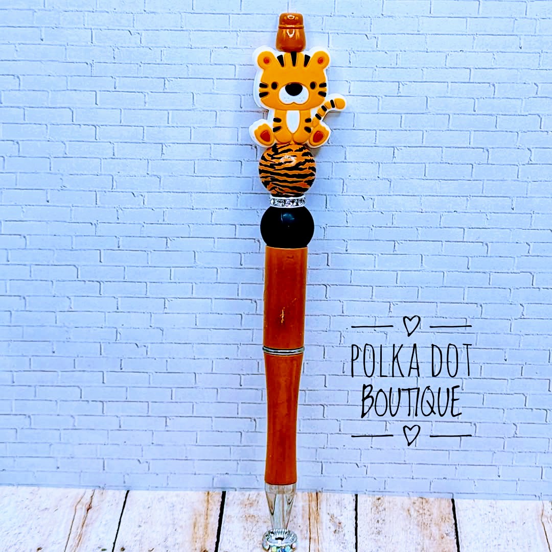 Tiger Silicone Beaded Pen