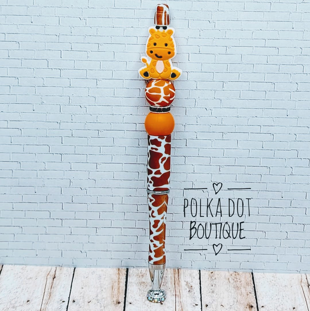 Giraffe Silicone Beaded Pen