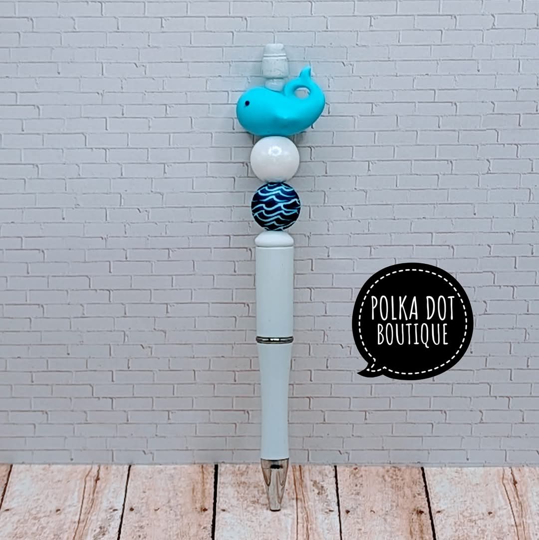 Whale Silicone Beaded Pen