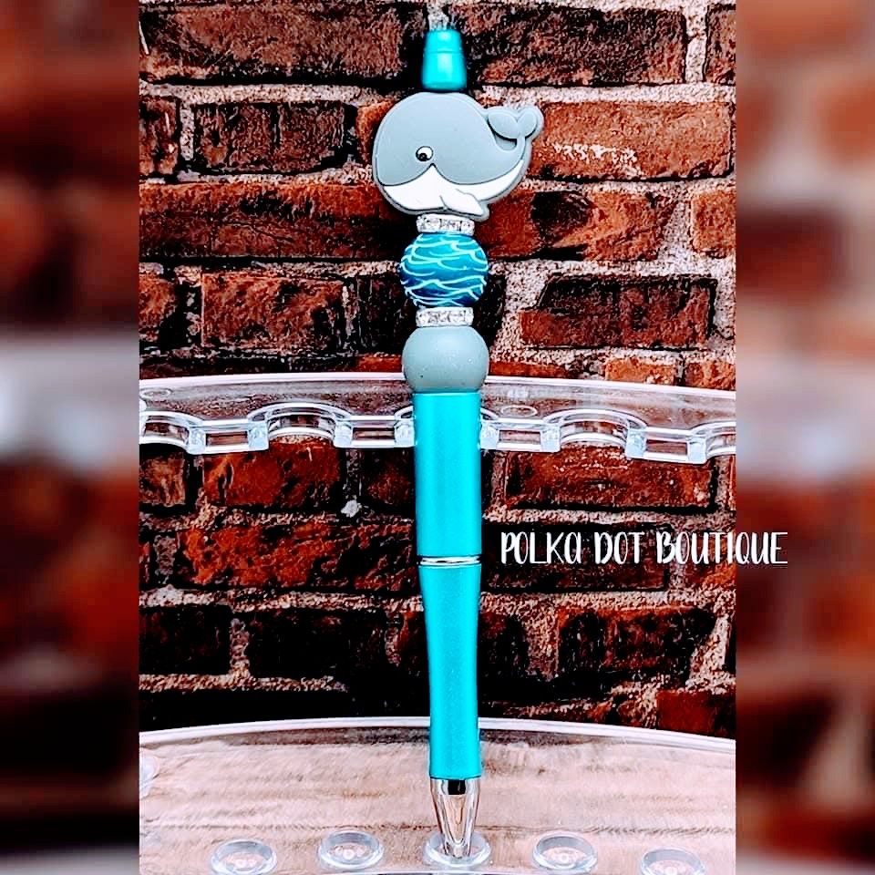 Whale Silicone Beaded Pen