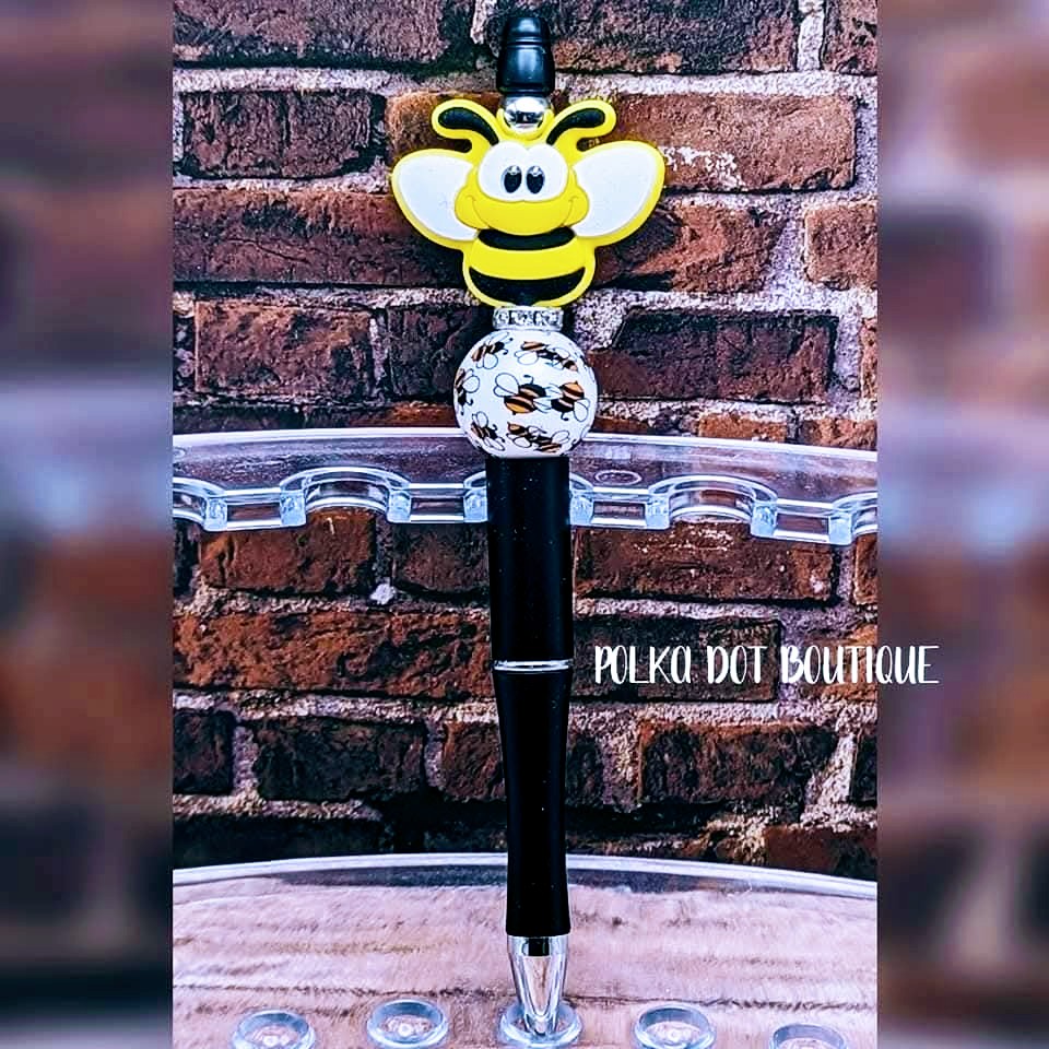 Bumble Bee Silicone Beaded Pen