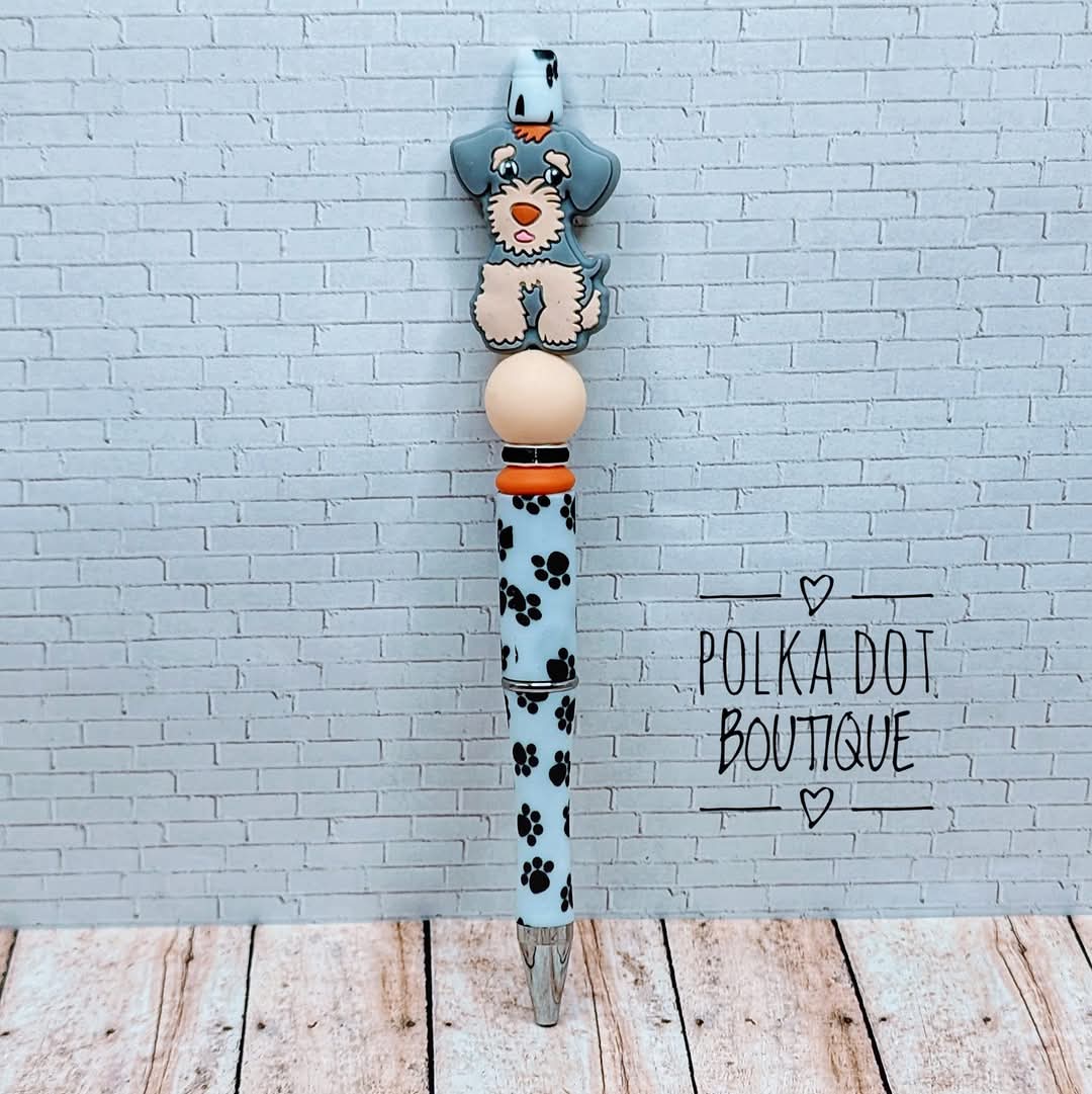 Dog : Snauzer Silicone Beaded Pen