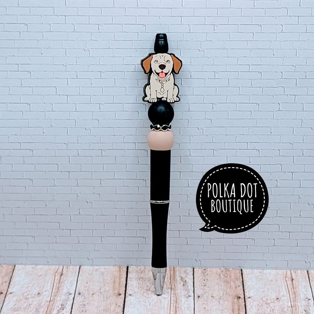 Dog : Pitbull Silicone Beaded Pen
