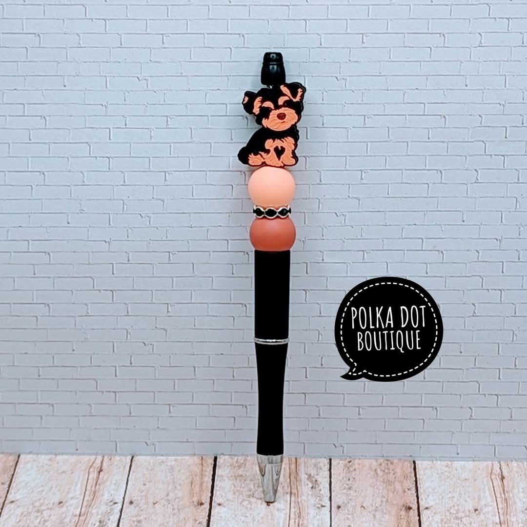 Dog : Yorkie Silicone Beaded Pen