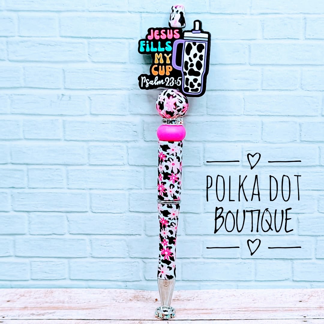 Jesus Fills My Cup Silicone Beaded Pen