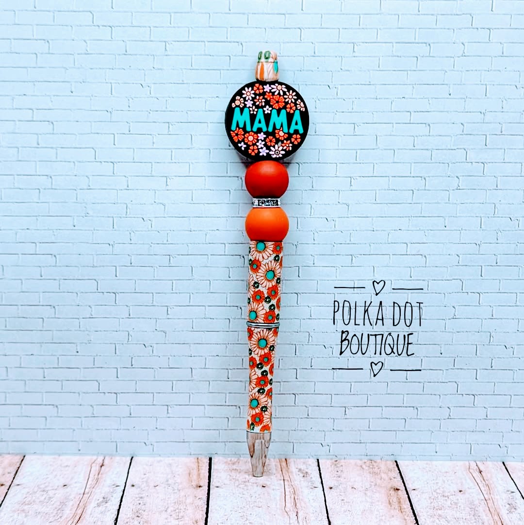 Mama Silicone Beaded Pen