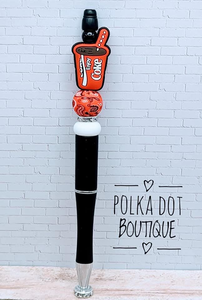 Coke Silicone Beaded Pen