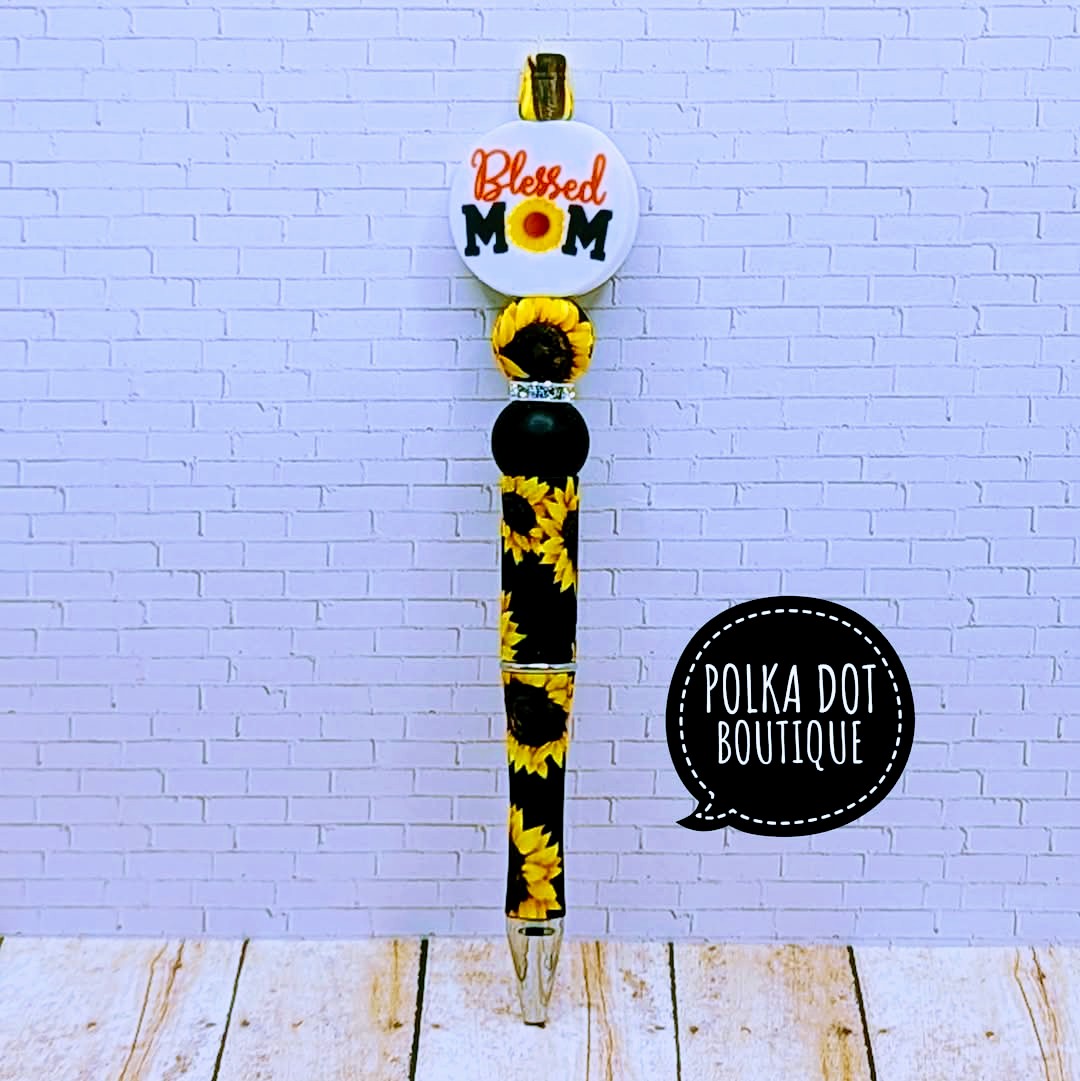 Blessed Mama Silicone Beaded Pen