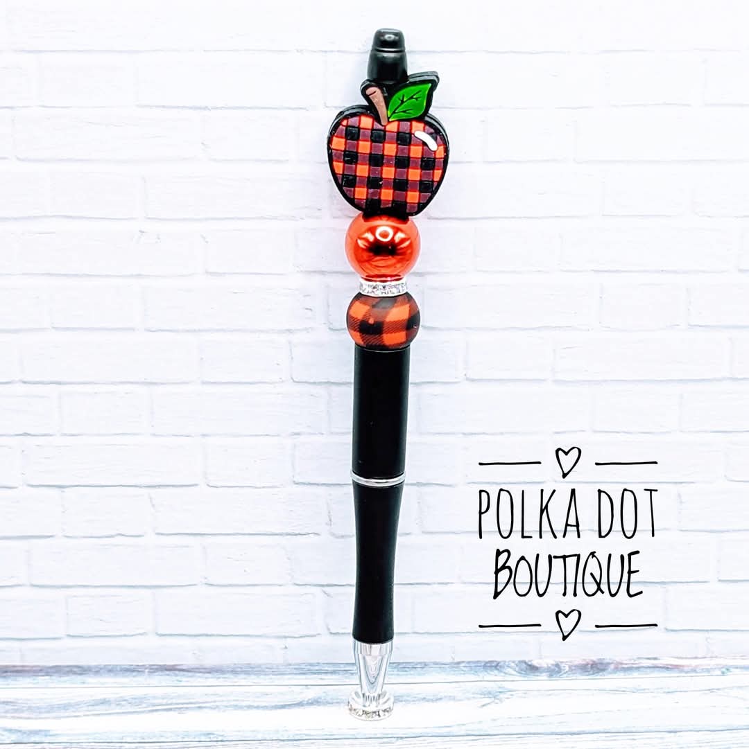 Teacher : Cheetah Apple Silicone Beaded Pen