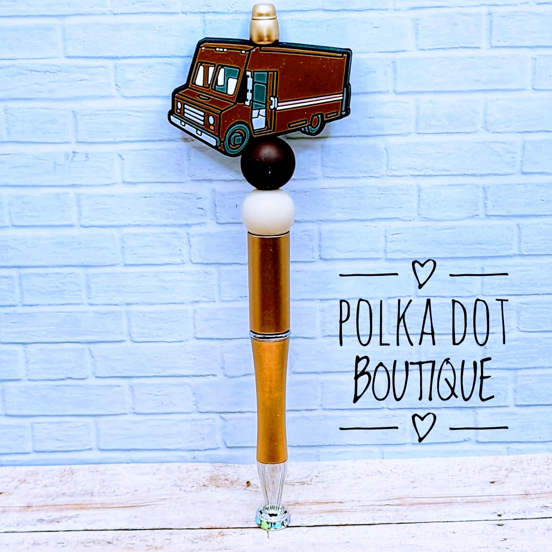 UPS Truck Silicone Beaded Pen