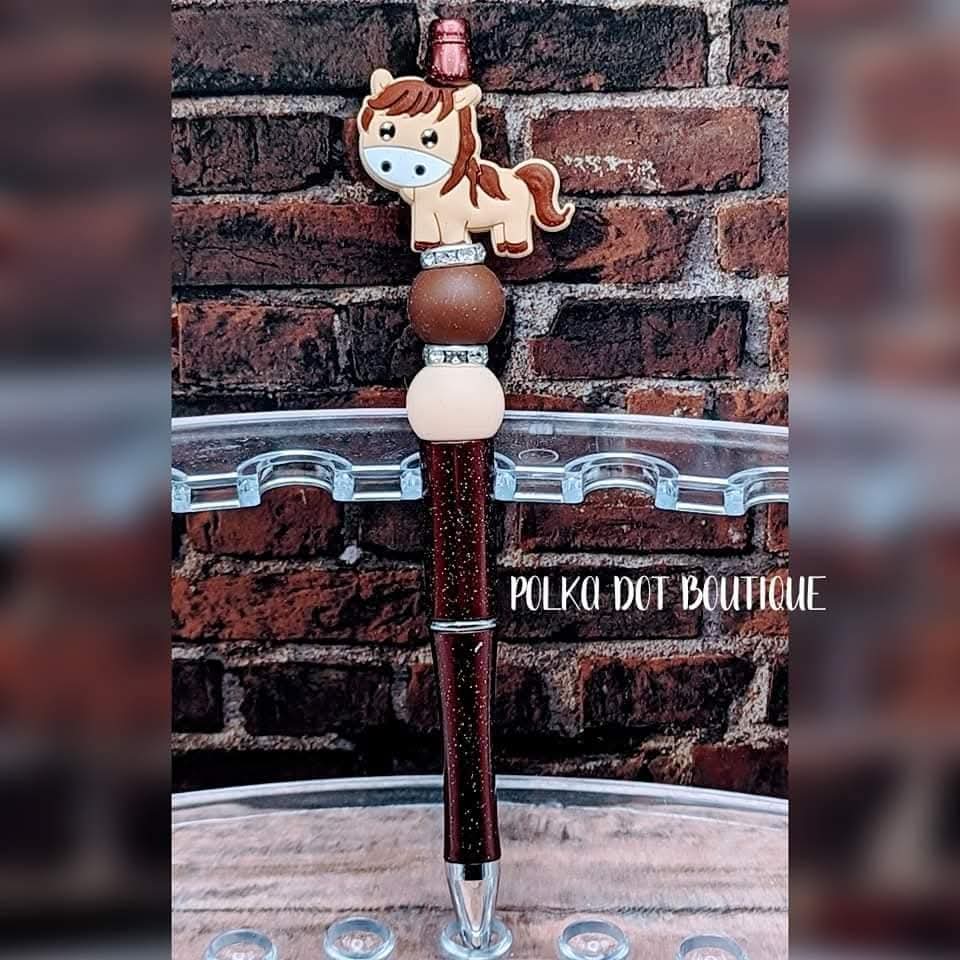 Horse Silicone Beaded Pen