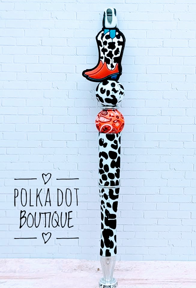 Cowboy boots Silicone Beaded Pen
