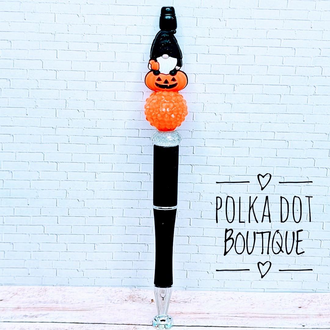 Pumpkin Gnome Silicone Beaded Pen