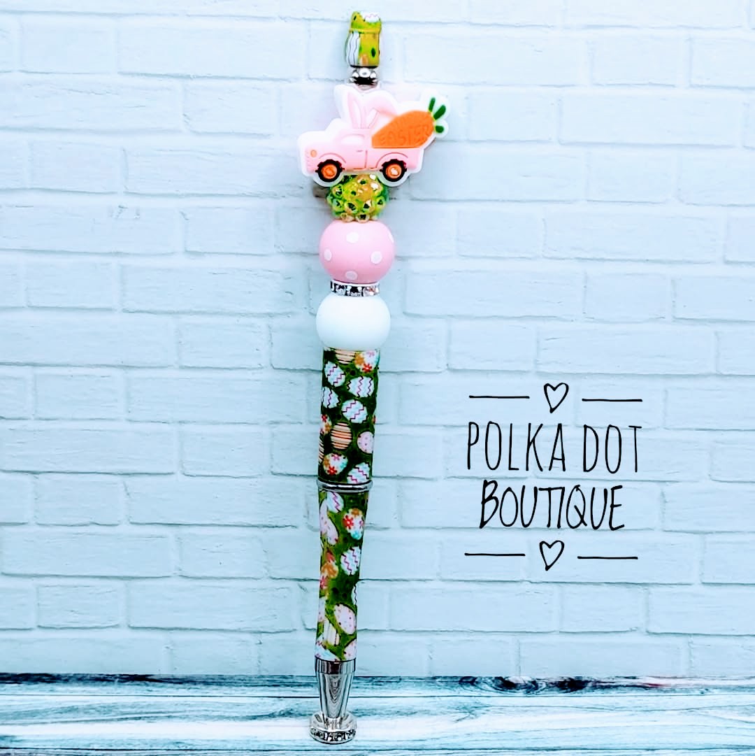 Easter Truck Silicone Beaded Pen