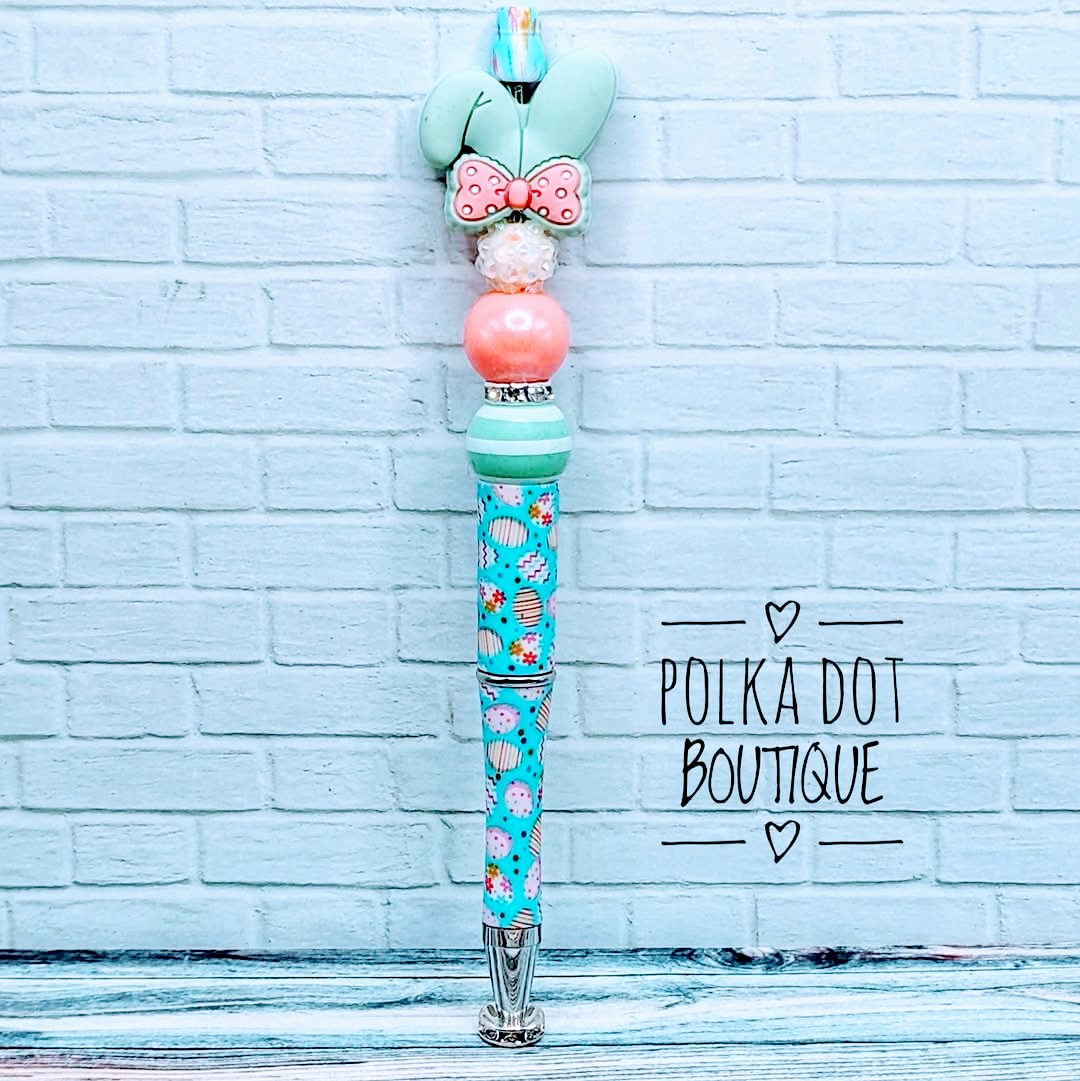 Bunny Ears Silicone Beaded Pen