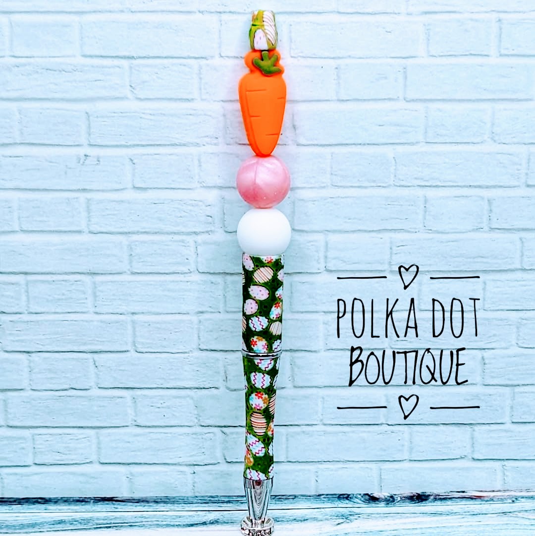 Carrot Silicone Beaded Pen