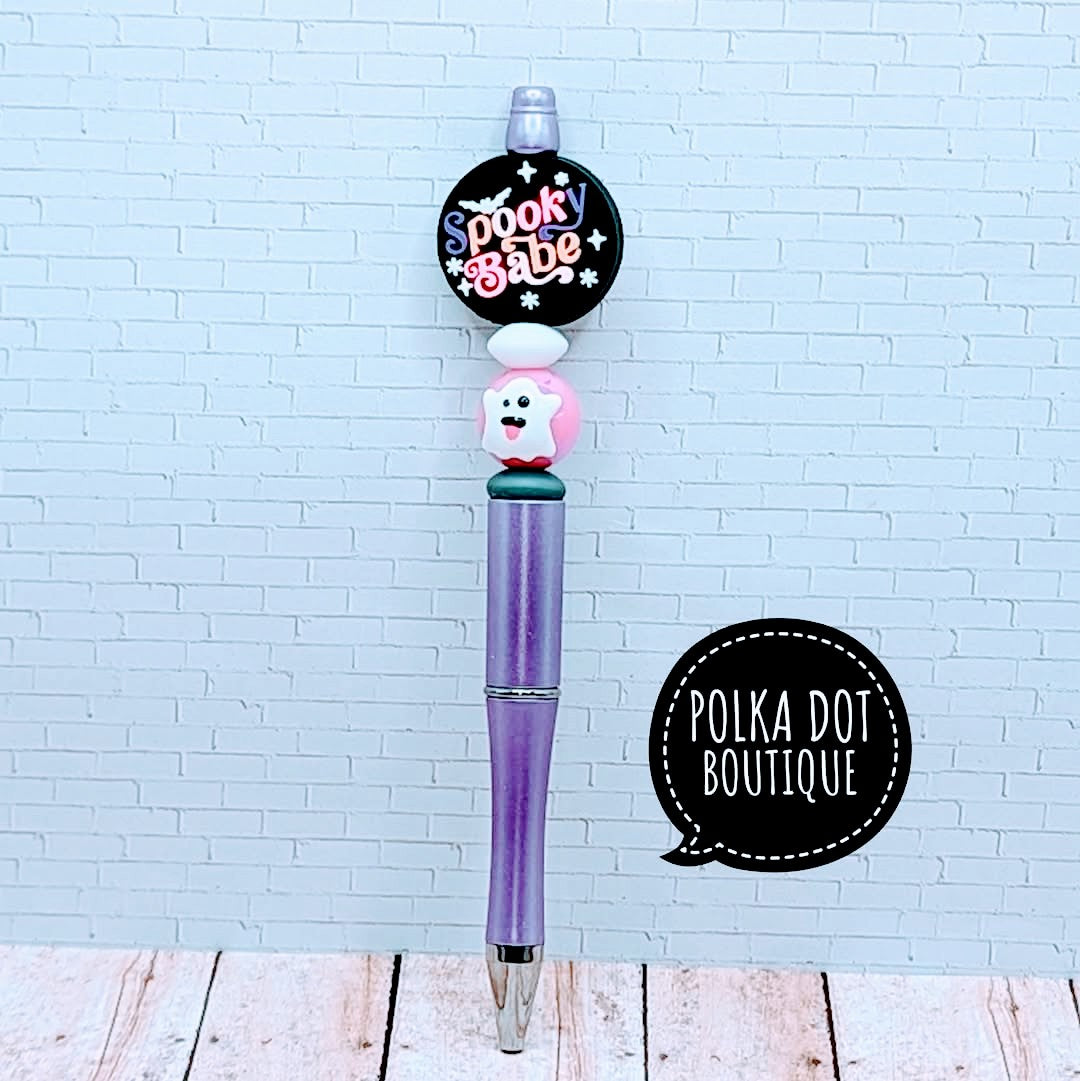 Spooky Babe Silicone Beaded Pen