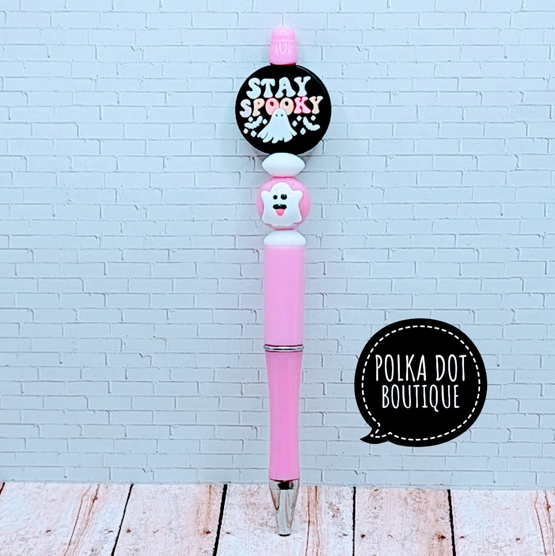 Stay Spooky Silicone Beaded Pen