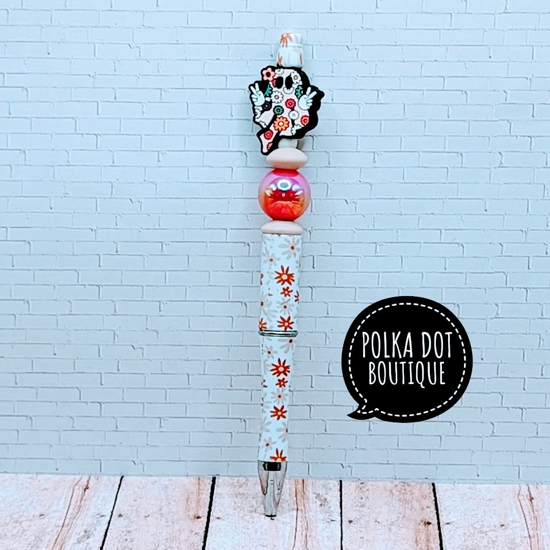 Flower Ghost Silicone Beaded Pen